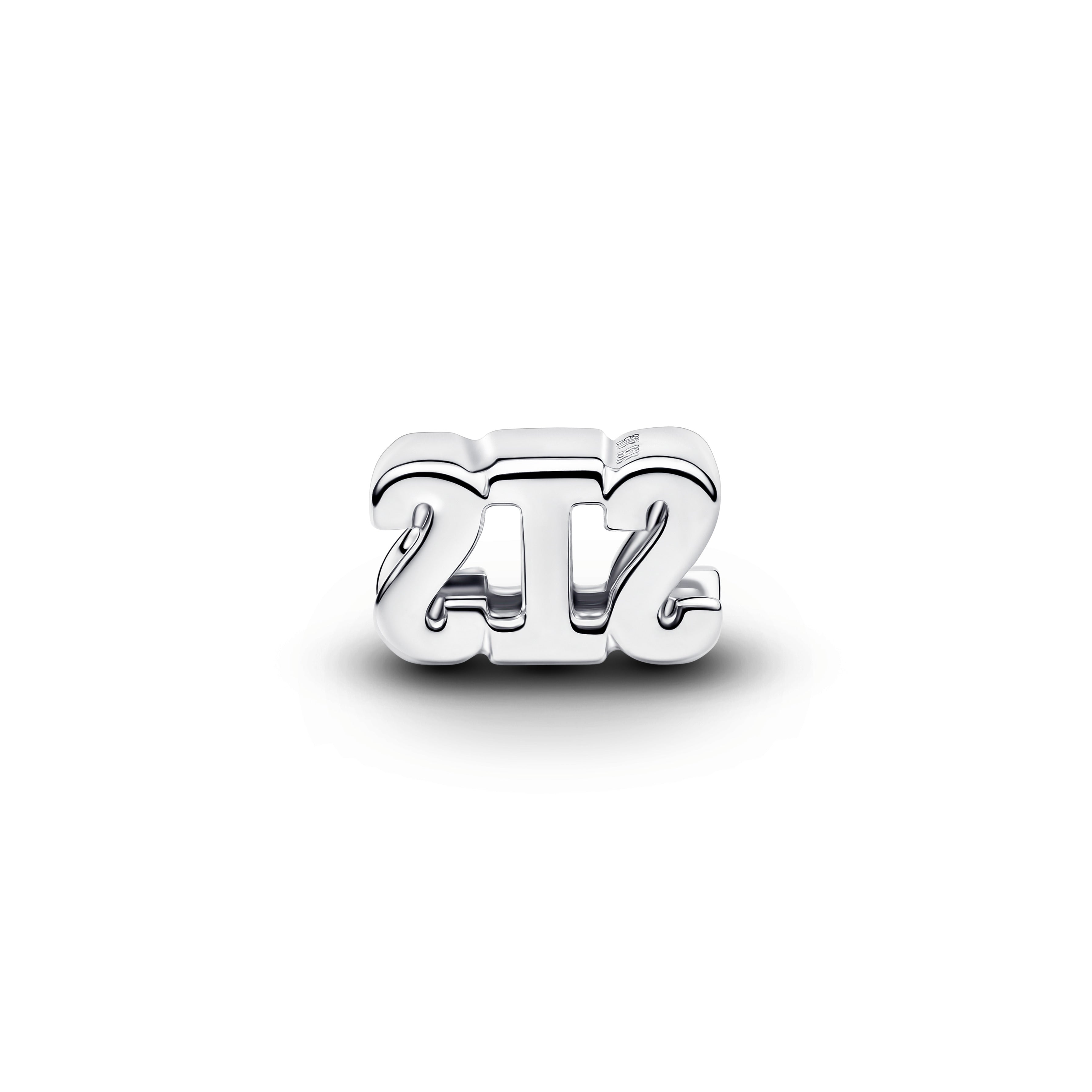 Sis Sterling Silver Charm With Clear Cubic Zirconia