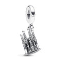 Sagrada Familia Sterling Silver Dangle With Clear Cubic Zirconia