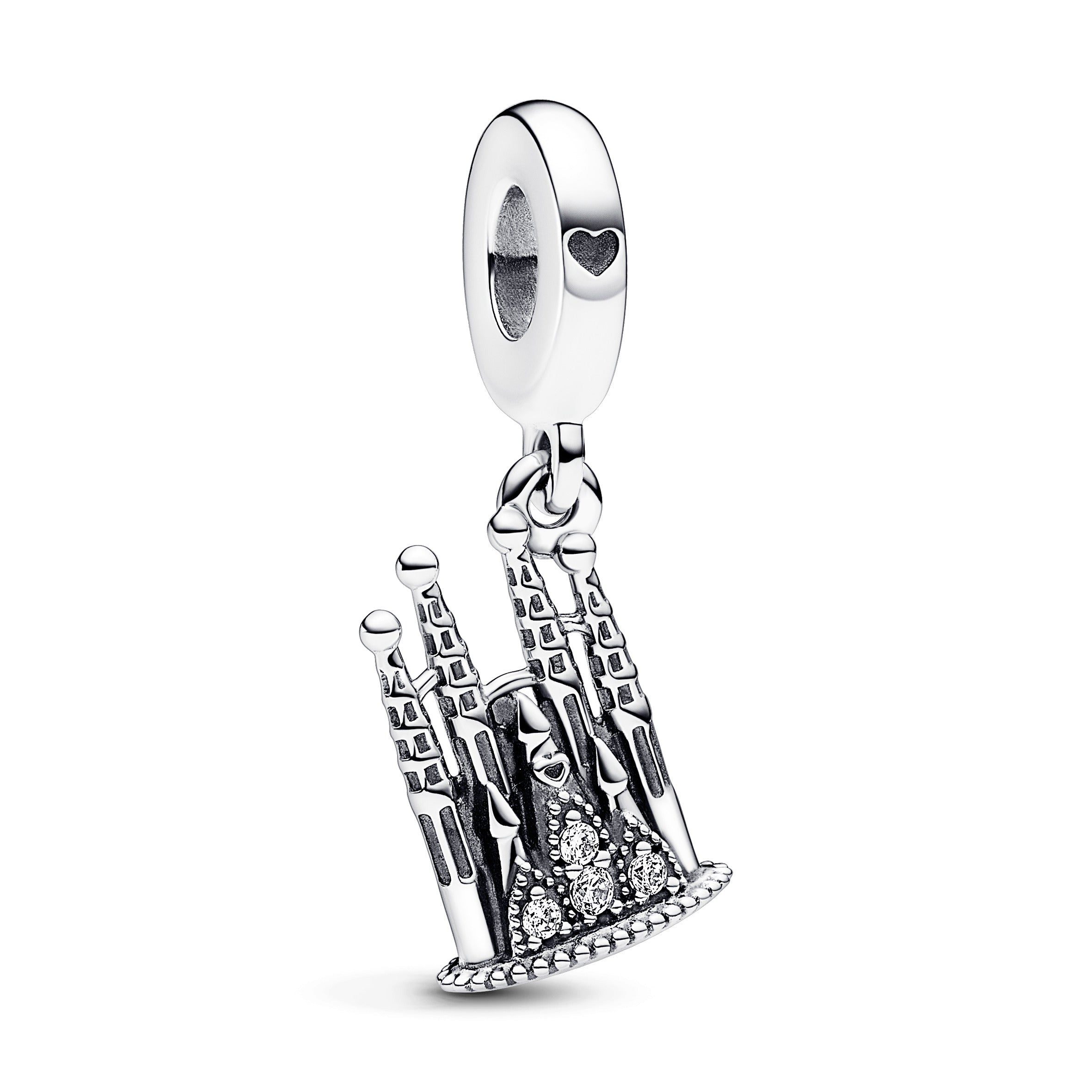 Sagrada Familia Sterling Silver Dangle With Clear Cubic Zirconia