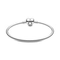 Silver Bangle With Heart-Shaped Clasp