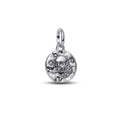 Skull Sterling Silver Medallion With Clear Cubic Zirconia