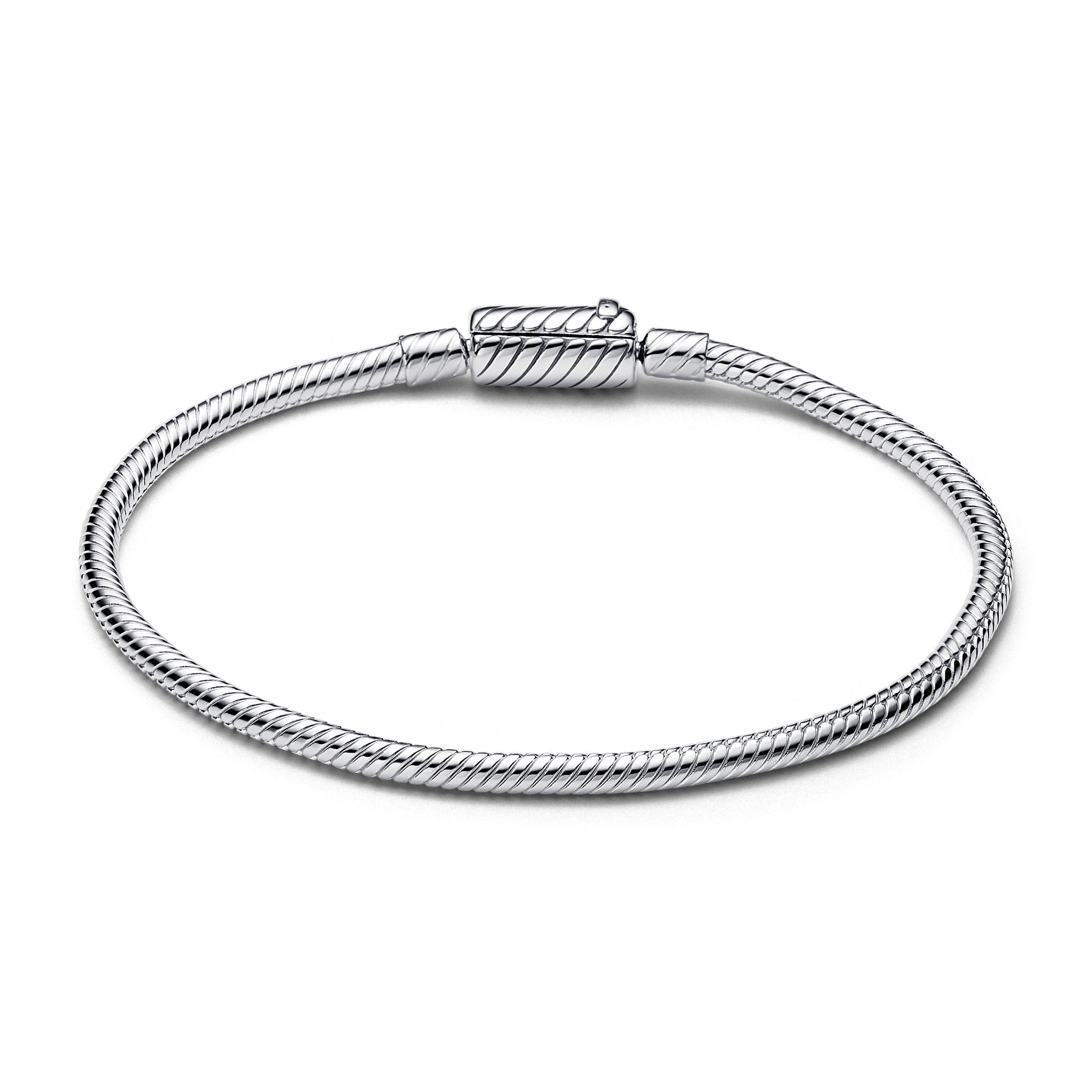 Snake Chain Sterling Silver Bracelet With Magnetic Clasp