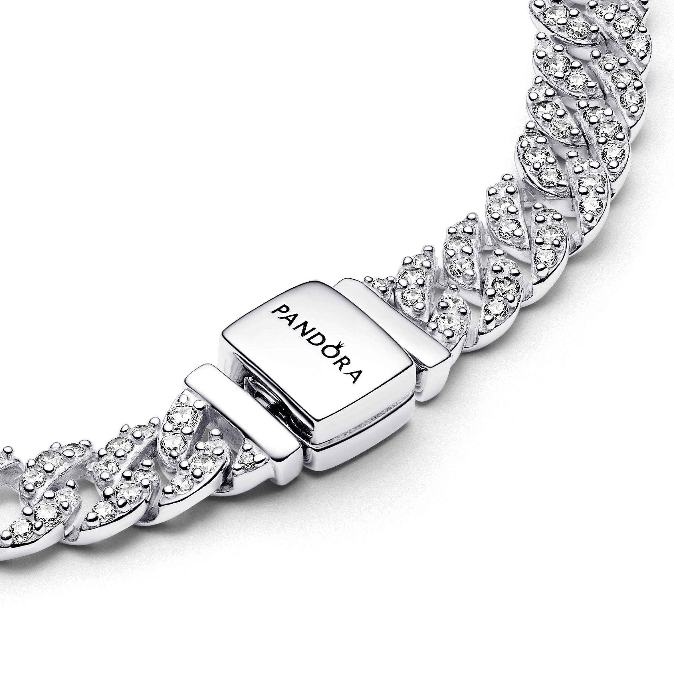 Sterling Silver Bracelet With Clear Cubic Zirconia
