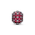 Sterling Silver Charm With Cherries Jubilee Red Crystal And Clear Cubic Zirconia