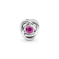 Sterling Silver Charm With Phlox Pink Crystal