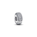 Sterling Silver Clip With Clear Cubic Zirconia And Silicone Grip