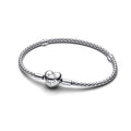 Sterling Silver Studded Chain Bracelet With Heart Clasp